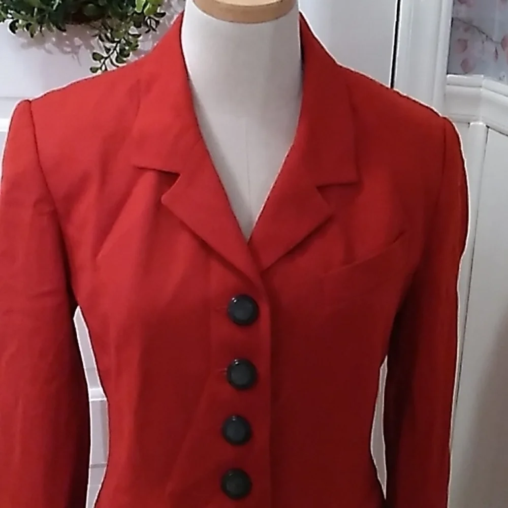 Hugo Buscati red wool blend blazer sz 6